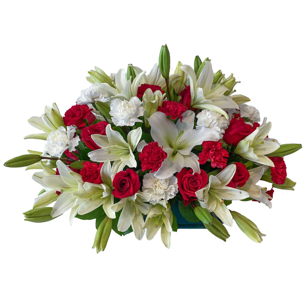 Half Casket Funeral Spray- Flower Arrangement