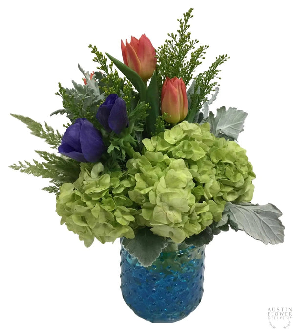 Bits of Blue Flower Arrangement
