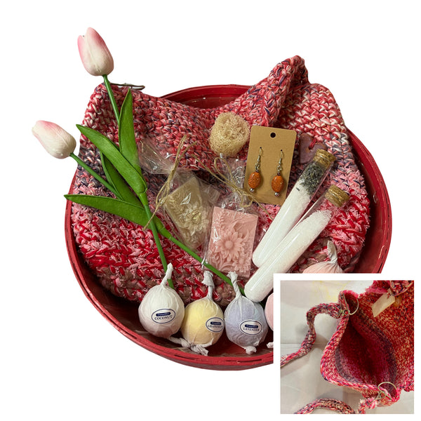 Pink Heart Gift Basket