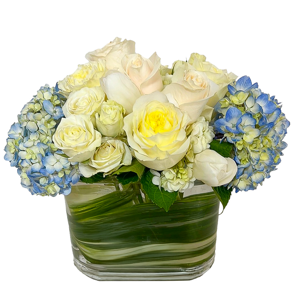 Blue Stripes Flower Arrangement
